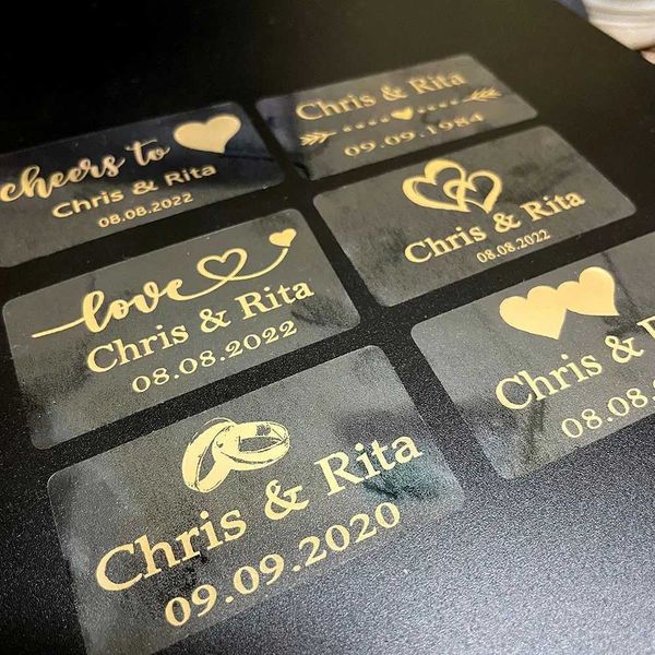 100pcs Personalized Wedding Decoration Labels Bubble Wand Label Clearparty Favor Transparent Stickers (not Include Tube) Y240801