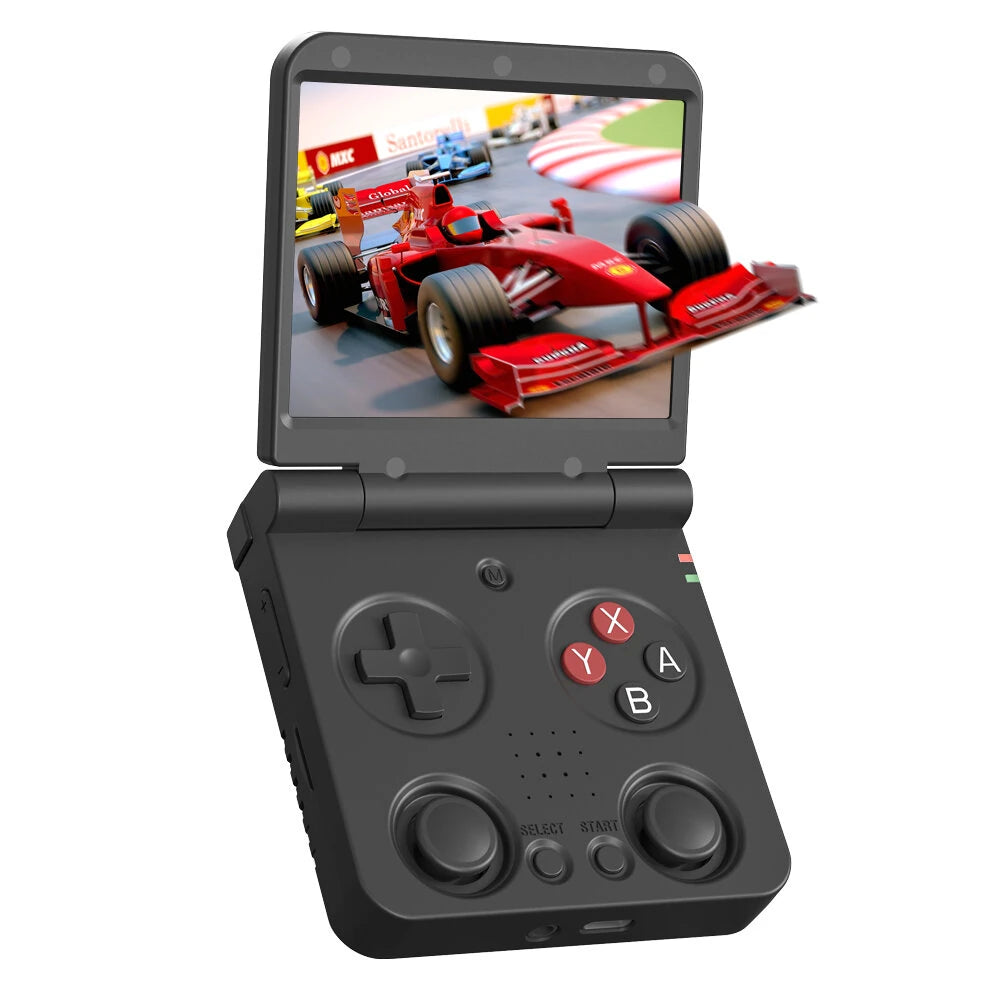Miyoo Flip V2 64G 4500+ Games Handheld Flip Game Console 3.5 Inch IPS Screen Dual Analog Sticks 2.4G-5G WiFi 3000mAh Bat