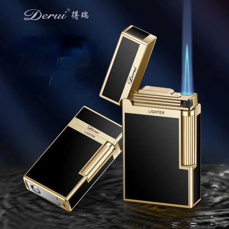 Derui Exquisite Business No Gas Lighter High-end Bright Sound Tube Cigar Torch Men&#039;s Smoking Accessories Gadgets
