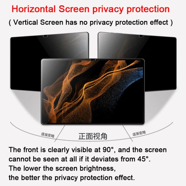 Privacy Film For Samung Galaxy Tab S7 11 FE-Plus 12.4 S8 Ultra 14.6 2022 A8 10.5 S6 Lite 10.4 Matte Screen Protector Anti-Peep