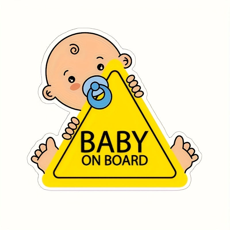 TEMU 1pc Baby On Board (bob) Car - Adhesive Vinyl Warning Decal With Cute Baby Face & Caution Sign For, Door - Alert For Parents, Drivers (easy