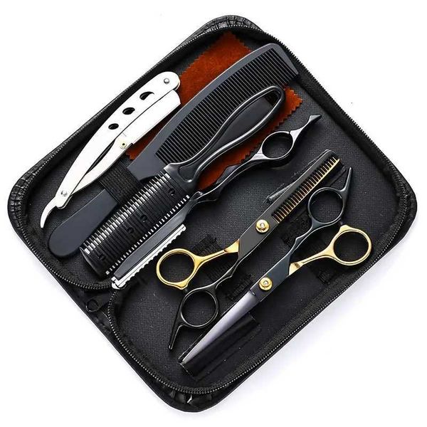 Scissors Shears 8-9Pcs Set 6.0 Hair Scissors Stainless Steel Hair Cutting Barber Shop Comb Razor Hairdressing Thinning Shears Haircut Salon