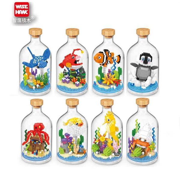 Clownfish Bricks Toys Sea World Animal Building Blocks Assembly Stingray Model Set Childrens Educational DIY Games GiftsC250212