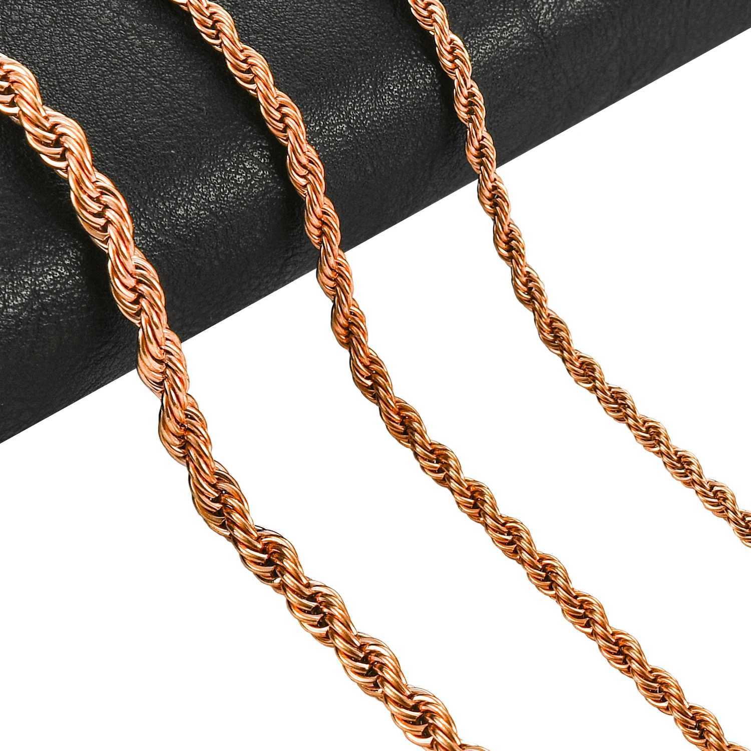 Stainless Steel Twist Rope Chains Men Women Rose Gold Color Plated Necklace Choker High Quality Jewelry Gifts 2-3-4mm WideX240919