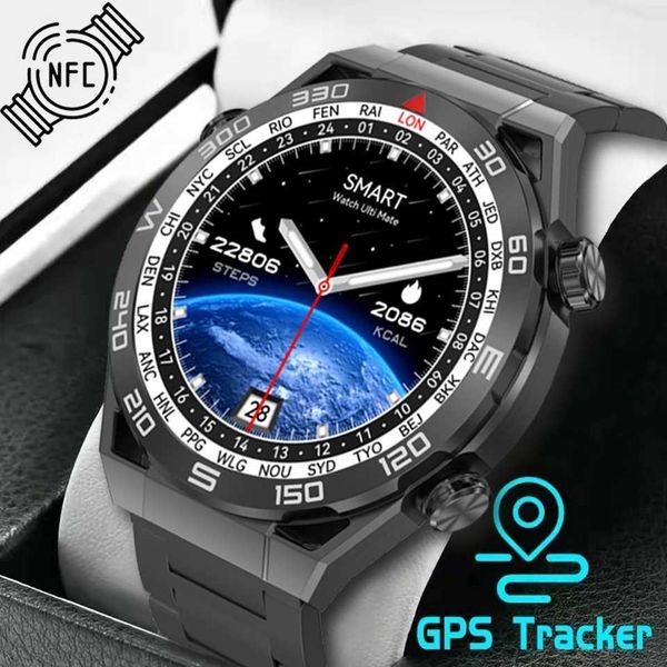 For Huawei DT Ultra Mate Smart Watch Men NFC Wireless Charging Bluetooth Call GPS Tracker Fitness Bracelet Business Smartwatch M240824