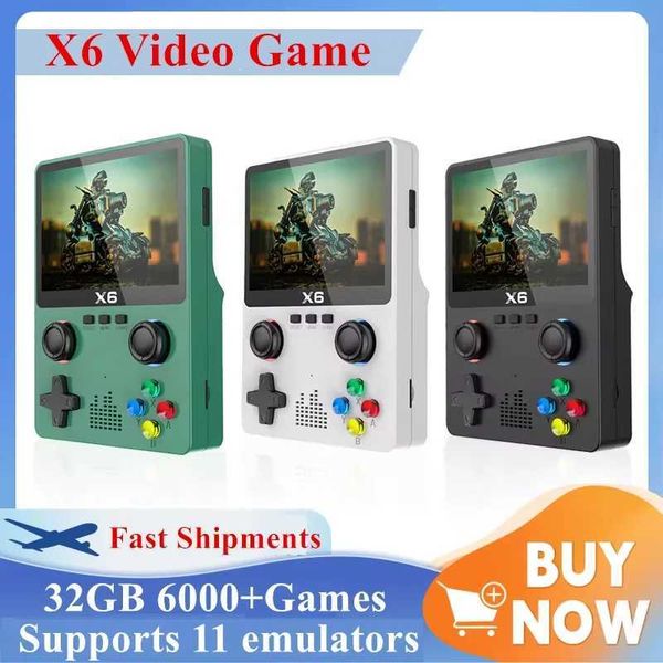 2024 New X6 3.5Inch IPS Sn Handheld Game Player Dual Joystick 11 Simators GBA Video Game Console for Kids Gifts Z241219