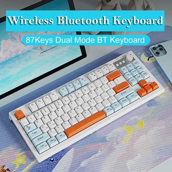 Wireless Bluetooth Keyboard 2.4G Wireless Mechanical Keyboard For PC Laptop Desktop RGB Gaming Keyboard For Windows Android iosM240715