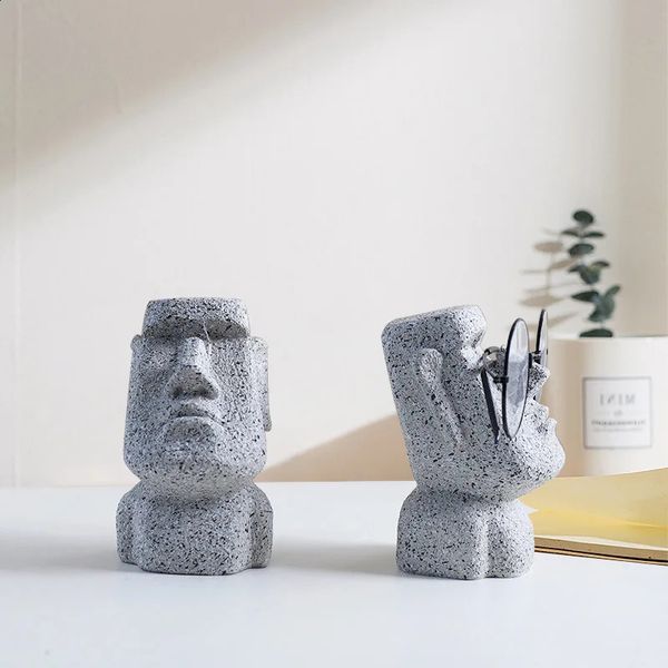 Stone Human Avatar Glasses Display Rack Creative Decoration Display Desktop Glasses Storage Glasses Stand Furniture Ornaments 241121