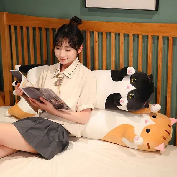 Stuffed Plush Animals Big Size Long Strip Clip Legs Cat Doll Stuffed Pillow Girls Sleep Plush Lazy Toy Doll Cuddle Sleep With Sleeping Dolls