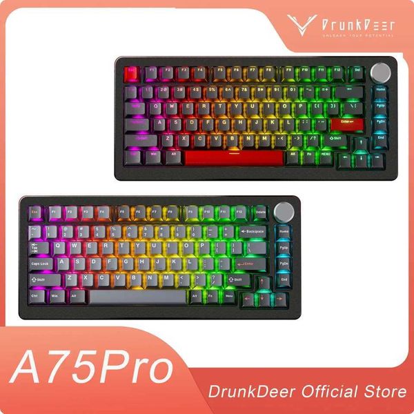 Keyboards DrunkDeer A75 Pro Rapid Trigger Mechanical KeyboardTKL Gaming Keyboards Hyper Fast Magnetic Switch Keyboard Compact 82 Keys z25020