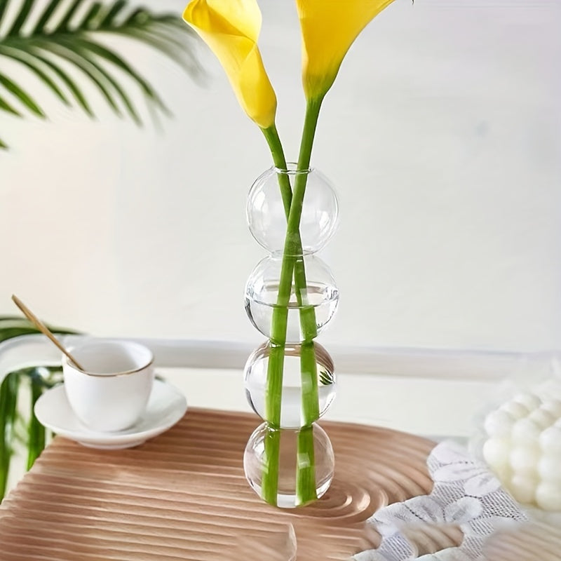 TEMU 1pc-2pcs Bubble Glass Vase, Transparent Hydroponic Plant Flower Display, Artistic Decor, Living Room Tabletop Decoration