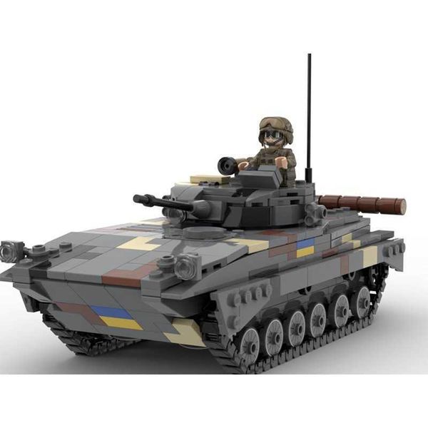 MOC domestic building block military BMP-2 infantry fighting vehicle model compatible with DIY assembled building block childrens toys W2411