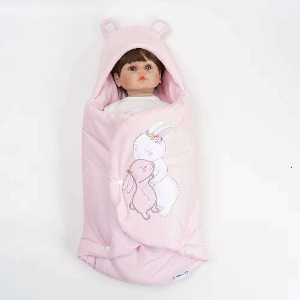 Cartoon Print 100% Organic Cotton Swaddle Autumn Winter New Sleeping Bag Knitted Baby Blanket