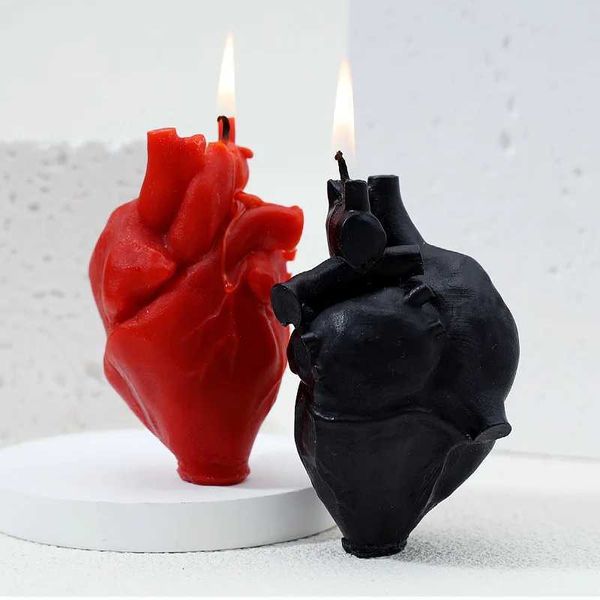 Creative diy human heart body candles halloween decor scented candles witchcraft candle colorful candles for rituals red candlesC241224