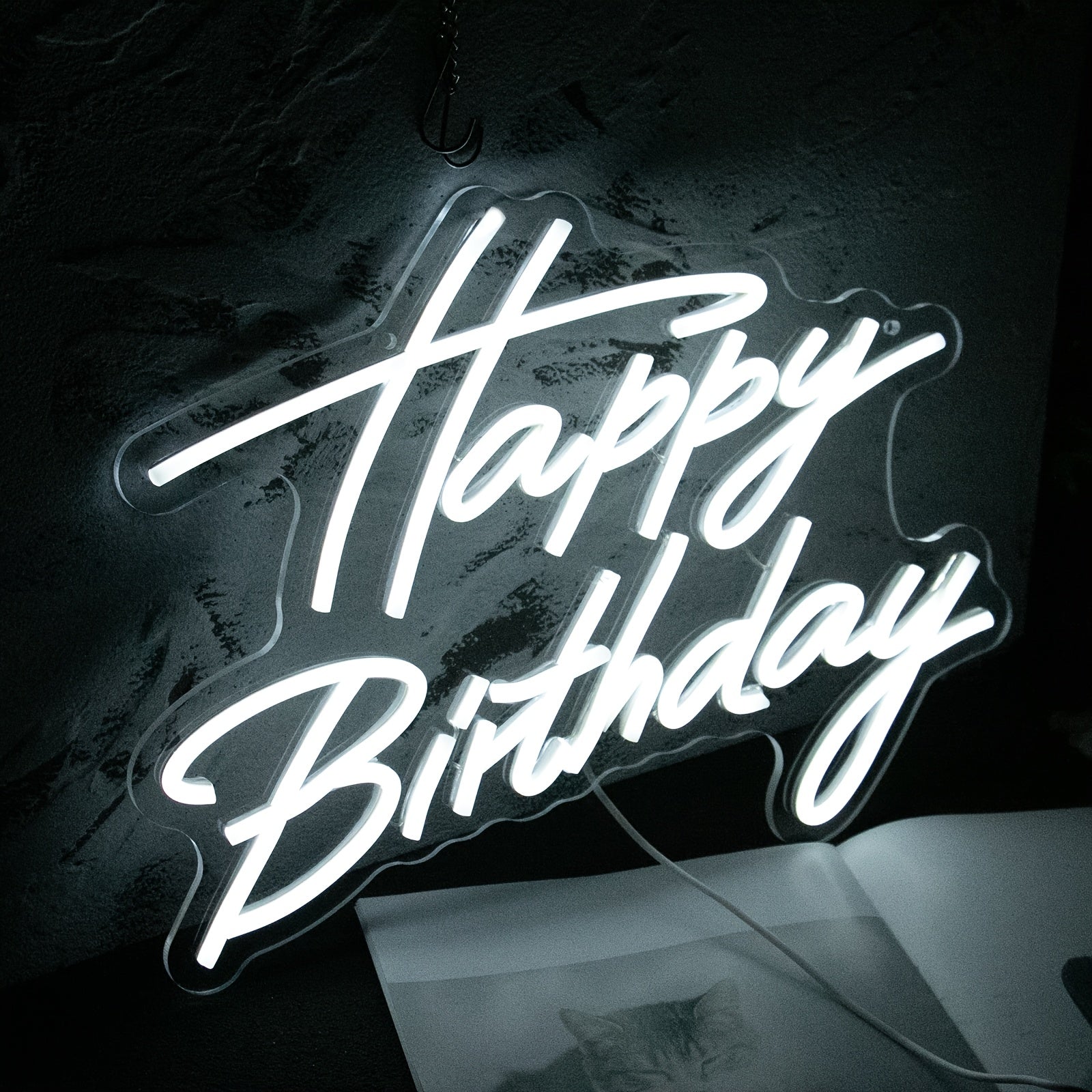 TEMU Happy Birthday Neon Signs, Led Happy Birthday Light For Wall Decor, Dimmable & Usb Happy Birthday Led Sign For Any Ages Bday Party Celebration,
