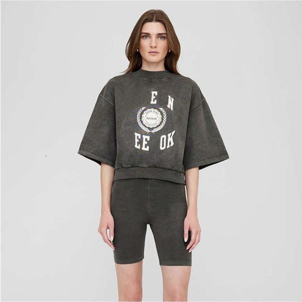 New short sport tees harvey washed black cotton tshirts women designer short sleeved tops t shirts