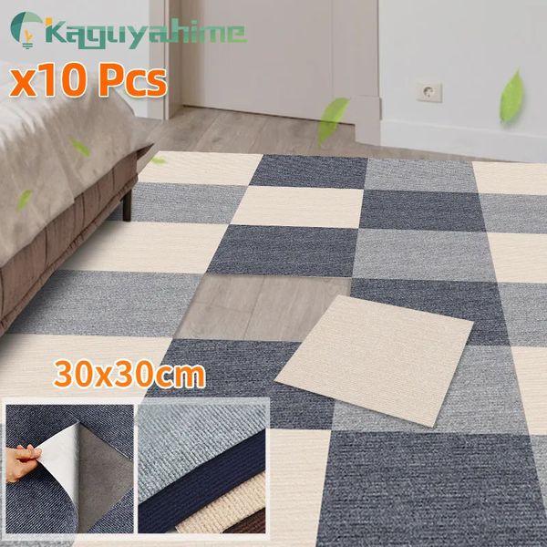 Bath Mats 10pcs Self adhesive carpet Square 30x30cm Peel And Stick Removable sticker For DIY Home Furnishing Wall Tiles Hallway Indoor 23092