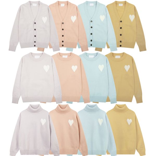 Women and Men Sweaters A Heart Neck Striped Fashion Letter High End Jacquard knitting Wool cardigan