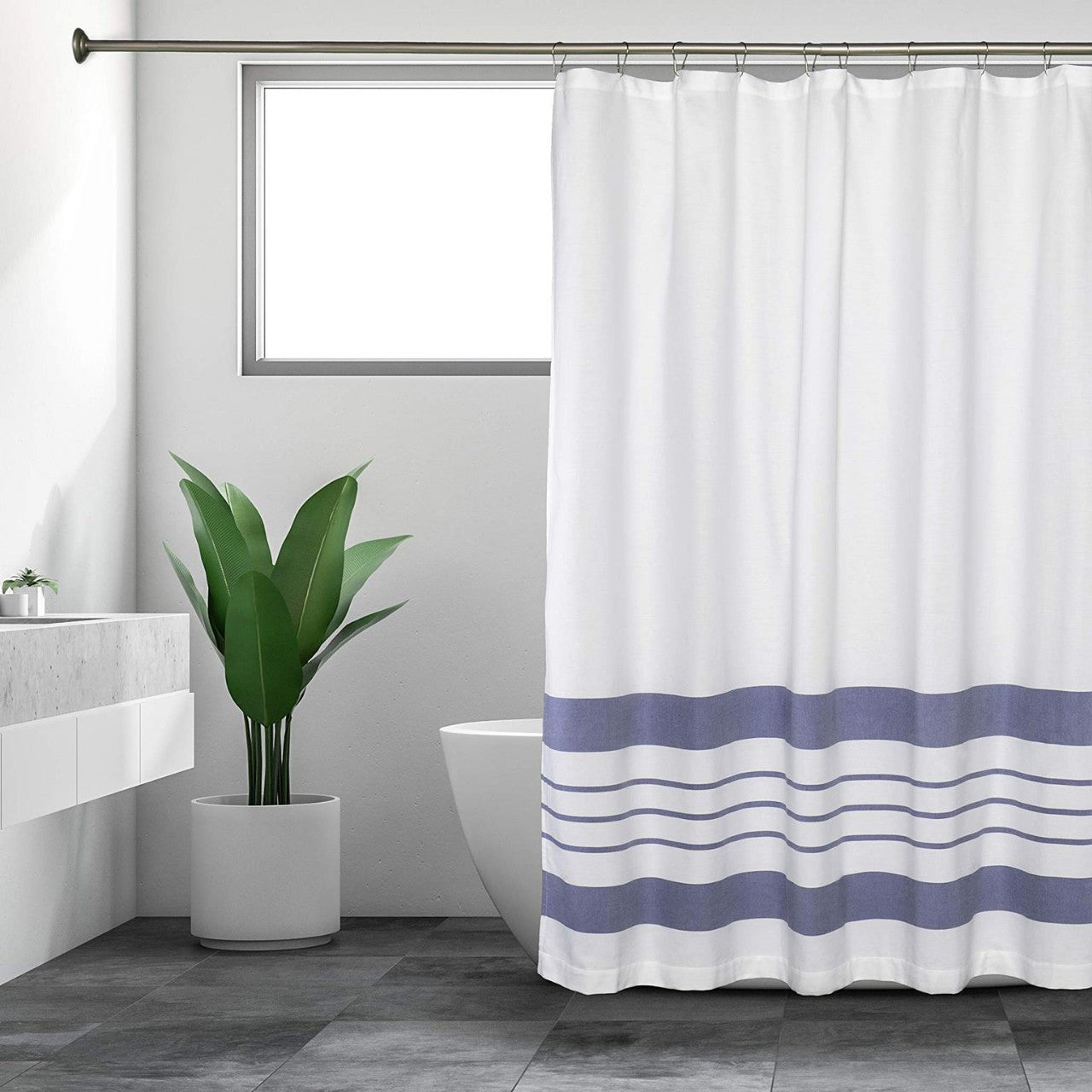 YL-37050 digital printed cloth shower curtain waterproof thick bathroom partition curtain with hook
