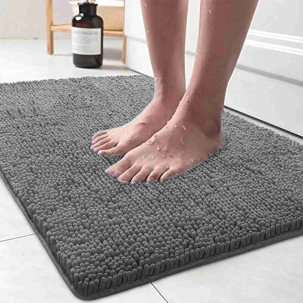 Luxury thicken Chenille Bathroom Anti Slip Bath Mat with Super Water Absorbent Bathroom Rug Entrance corridor foot mats carpetXJ240807