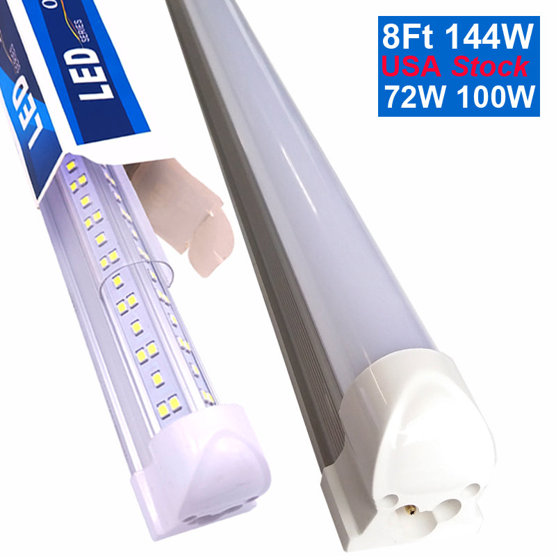 V-Shape LED Tube Lamp 100W 144W T8 220V Bulbs 110V 10000lm 15000lm 14400lm Cold White 6500K SMD2835 768Leds Super Bright Led Fluorescents Lights Cre