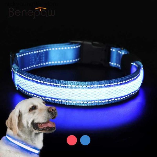 Plush Light - Up toys Benepaw LED Dog Collar USB Charging Comfortable Reflective Luminous Collar Suitable for Small Medium and Large Dogs L2