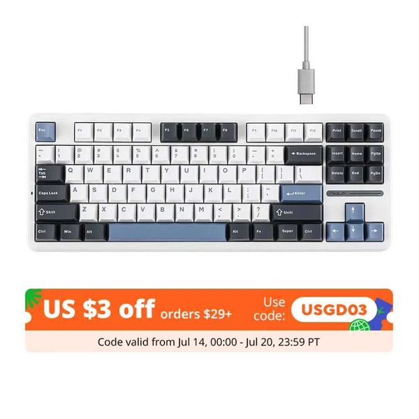 AULA F87 Wired Version 87 Keys Compact TKL Gasket Mount Hot-Swappable RGB Gaming Keyboard with Macro SoftwareM240715