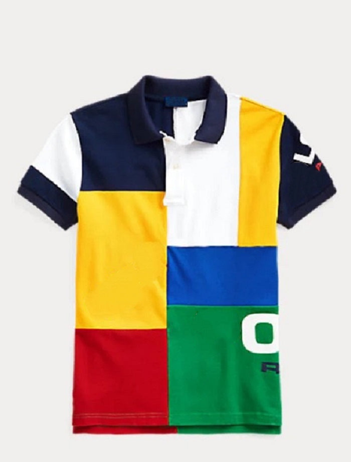 23SS High quality men&#039;s shirt printing short-sleeved T-shirt cotton lapel color matching fashion men&#039;s and women&#039;s clothing size S-5X