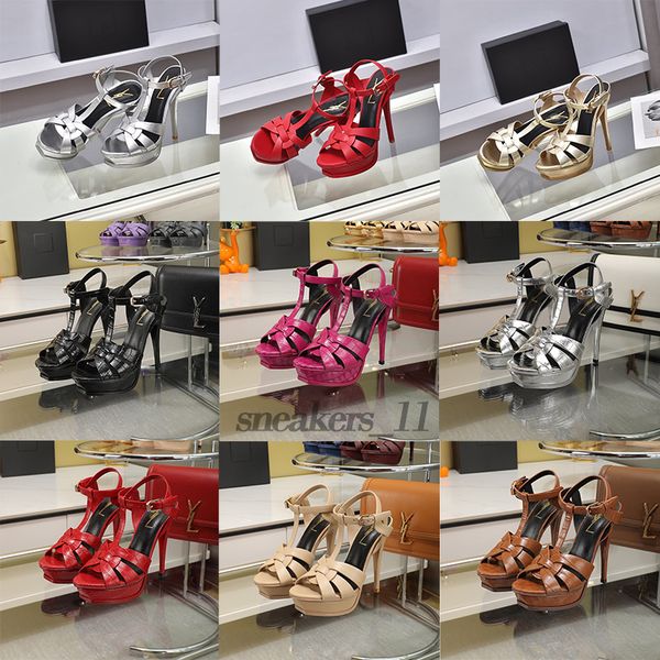 Designer Classic Luxury Tribute Series Women heels Sandals Letter Metal Snakeskin grain Leather fashion Party Wedding Office High Heels