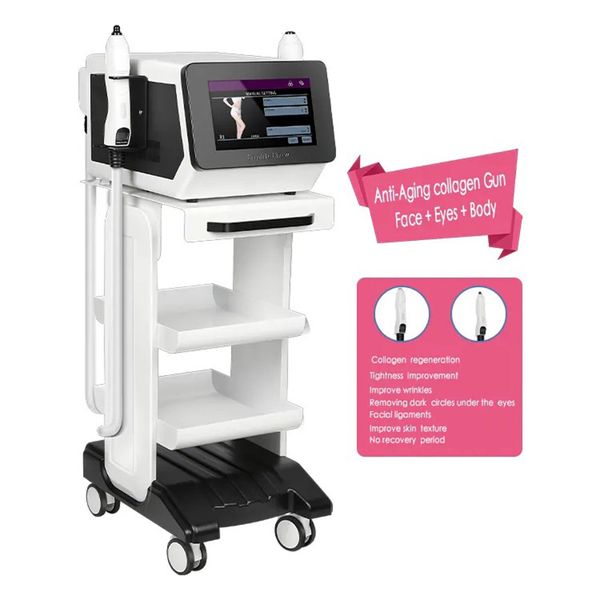 Portable 2 Handles Ultra 360 Collagen Gun Machine Facial Skin Tightening Cellulite Reduce Body Shaping Beauty Equipment