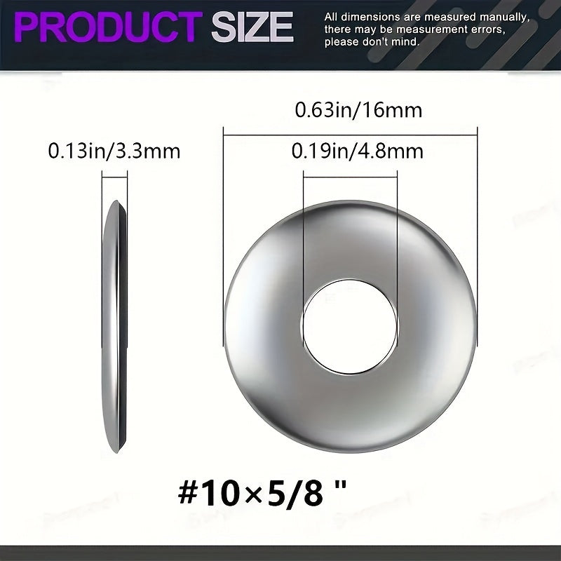 TEMU 100 Pcs Stainless Steel Neoprene Gasket Washers - Metal Bonded Sealing For Screws - Resistant To Aging, Leak Proof, Shock Absorption