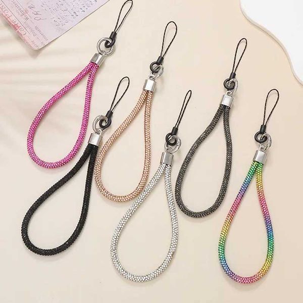 Cell Phone Straps Charms Short Style Sparkling Rhinestone Mobile Phone Strap Pendant J241109