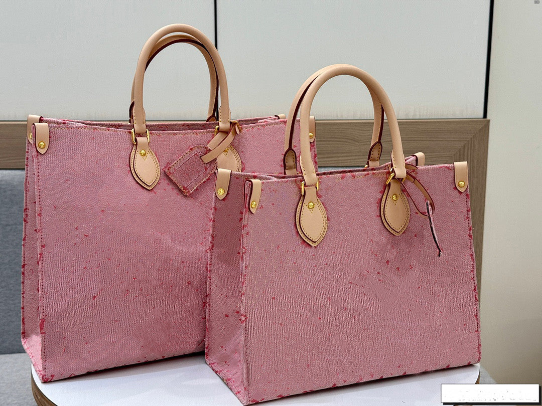 Luxurys Designer Bag On the go denim fabric Large Capacity PM MM Tote Bag Fashion Women Shoulder Bags Handbag Lady Crossbody Female backpack Purse S