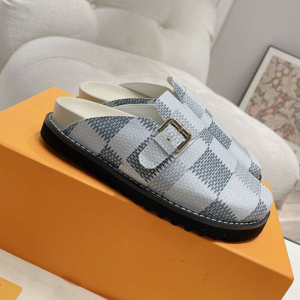 Designer sandals Man Woman shoes Genuine Leather slippers casual shoes beach shoes thick soled brown summer clothing sandale with Adjusted G