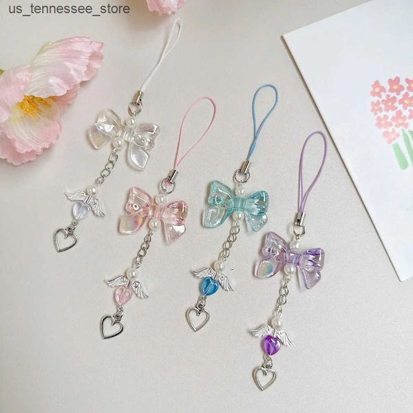 Cell Phone Straps Charms Phone Charm Y2K Phone Chain Trendy Pendant Bow Lanyard Mobile Phone Strap Sweet Girl Key Cord Mobile Lanyard Jewelr
