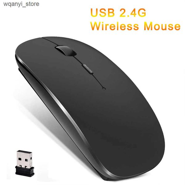 Mice Slim Wireless Mouse 2.4GHz Optical Mice 1600DPI Gamer Office Quiet Mouse Ergonomic Design Mice With USB Receiver For PC Laptop L240910