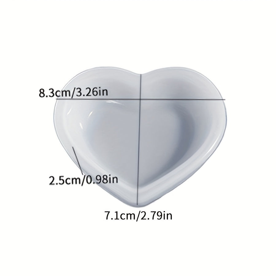 TEMU Heart-shaped Silicone Mold For Diy Crafts - Ideal For Cement, Epoxy Resin, Plaster, Candle Making & Home Decor - Durable, Easy-clean Crafting