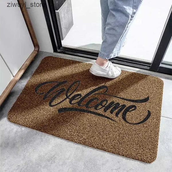 Carpets Decorative Front Door Mat Carpet Entrance Doormat for Home and Outdoors 40x60cm Polyester Fiber TPR Anti-Slip Hallway Floor Mat L240