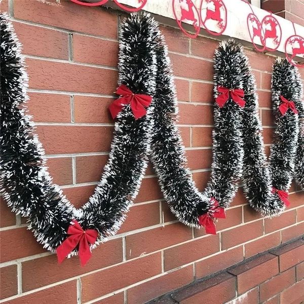1pcs 2m Barramento de decoração de véspera de Natal Tops Ribbon Garland Tree Kitchen Ornamentos de festas de casamento Prop 241104