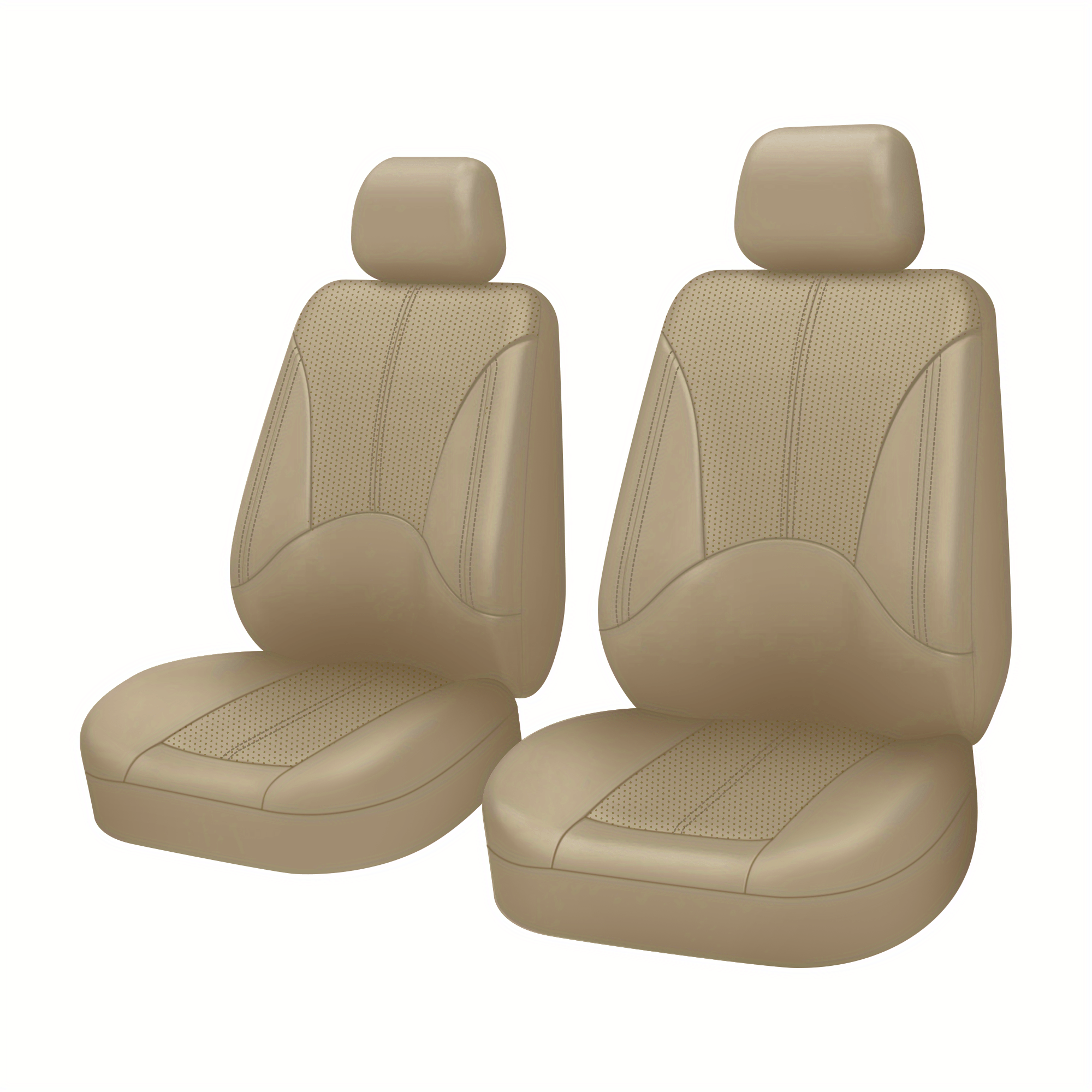 TEMU Elegant Luxurous Pu Leather Automotive Dual Front Seat Covers, Universal Fit For Vehicles, Cars, Suv