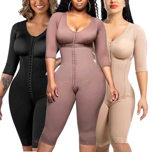 Full Body Colombian Girdles Shaper High Compression Bodysuits Postoperative Postpartum Lipo Arm Slimmer Waist Reducing ShapewearXJ241028