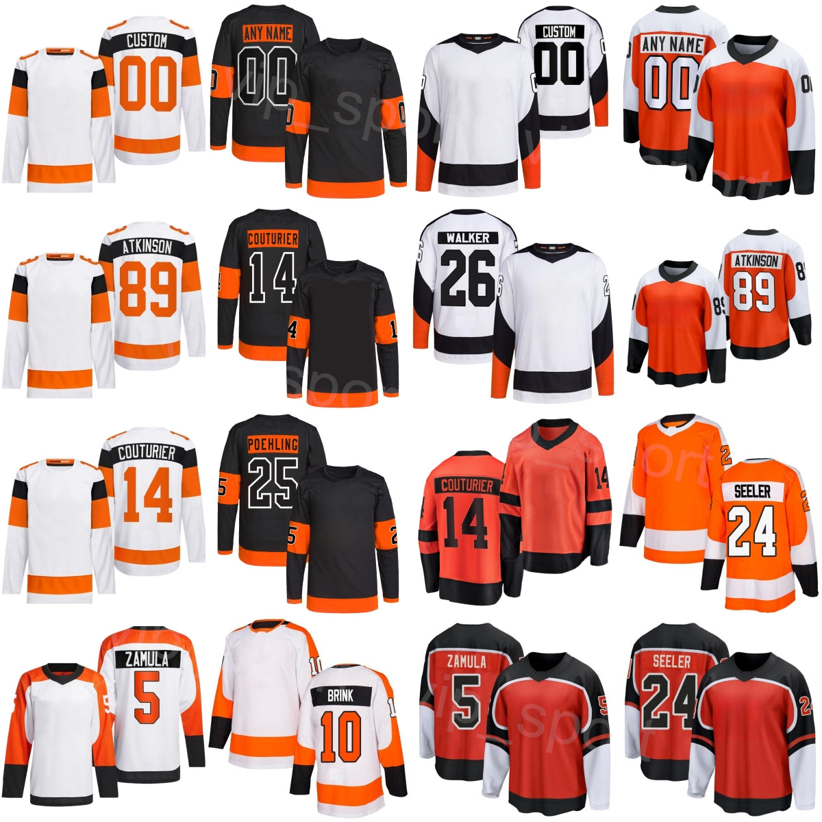 Stadium Series 24-25 Hockey 24 Nick Seeler Jerseys 89 Cam Atkinson 14 Sean Couturier 10 Bobby Brink 26 Sean Walker 5 Egor Zamula Ryan Poehling Laugh