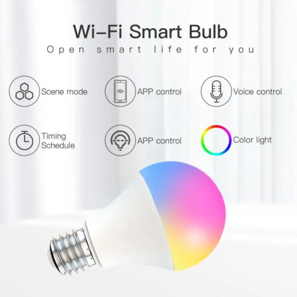 CORUI WIFI Smart Light Bulbs E27 E26 B22 Dimmable RGB+CCT Smart Light 9W Cozylife Control Magic Lamp Voice Via Alexa Google Home