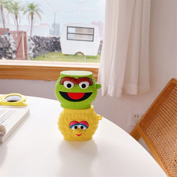 ddmygifts Yellow green sesame cartoon suitable for Pro Bluetooth wireless headphone cover 2-3 generation silicone protective case A