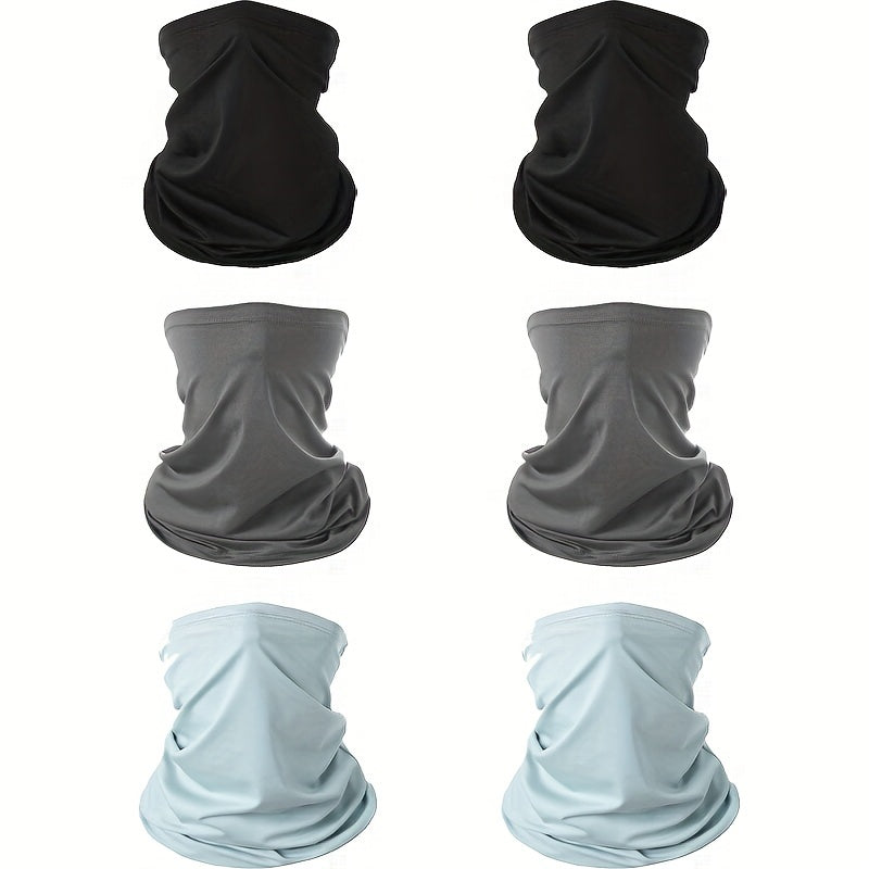 TEMU 6 Pack Men's Scarf, Sun Protection Face Mask, Cooling Neck Gaiter, Balaclava, Breathable Neck , Face Mask For Men's Ski, Breathable Sun & Proof