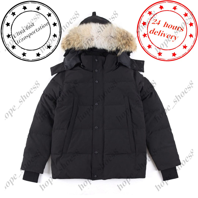 Designer High Quality Mens Down Jacket Coat Real Big Wolf Fur Wyndham Overcoat Clothing Casual Fashion Style Winter Outerwear Parka Size XS-3XL