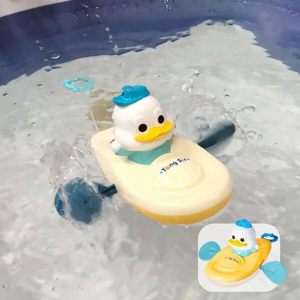 1 Pc Baby Bath Toys Little Yellow Duck Kayak Water Play Toy Swimming Pool Children Summer Bathroom Gift 250113