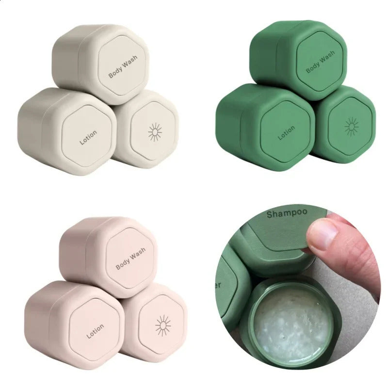 3pcs Travel Magnetic Containers Body Care Capsule Set with Lids Carry on Essential Storage Capsules 250910