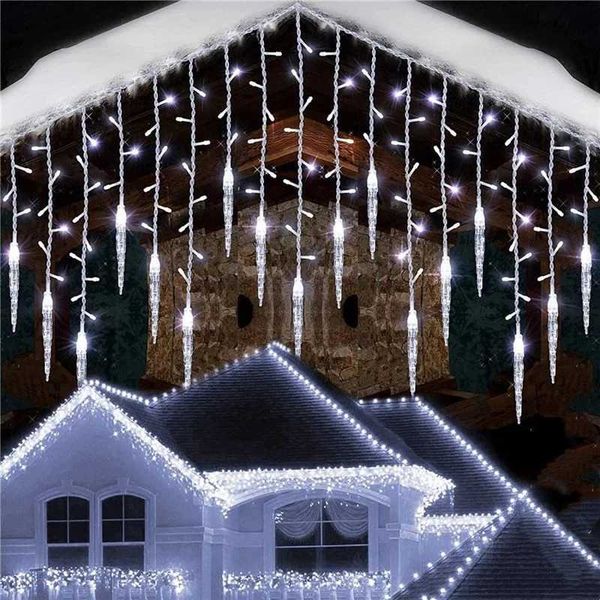Christmas lights fairy string lights party curtains garden pendants hanging LED ice cream for Eaves home New Year outdoor decoration Y240927