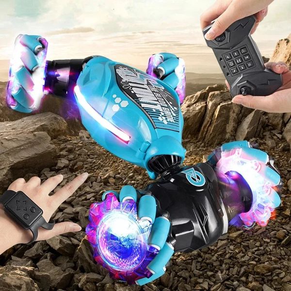 Stunt RC car 4WD remote drifting car with music LED lights 1 16 gesture sensing 360 ° rotation climbing car electronic toy 241128